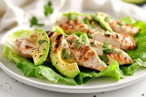 鸡胸肉牛油果生菜卷