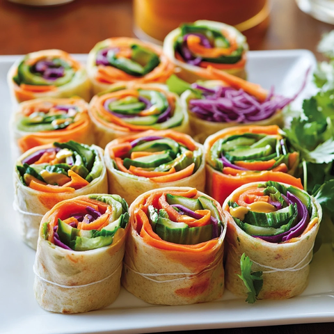 蔬菜卷配奶油酱