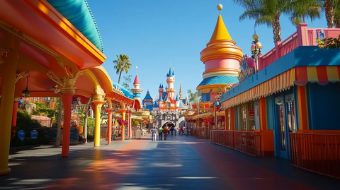 色彩缤纷的童话城堡街景