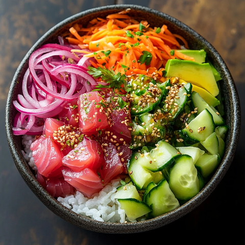 金枪鱼牛油果饭