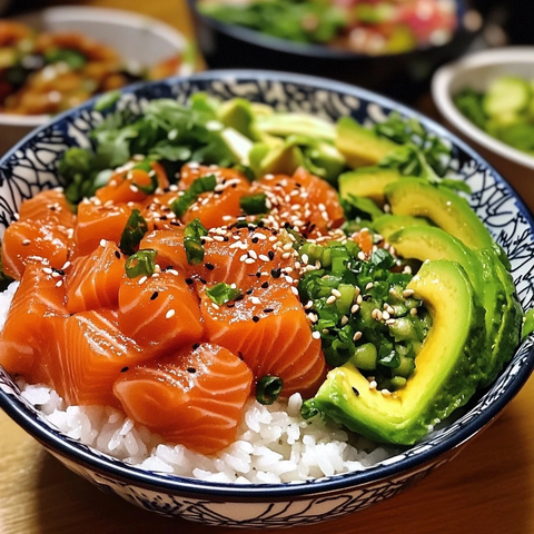 三文鱼牛油果寿司拼盘