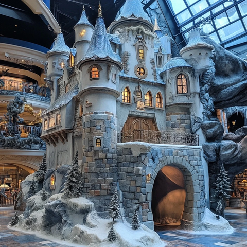 大型冰雪城堡建筑装饰场景