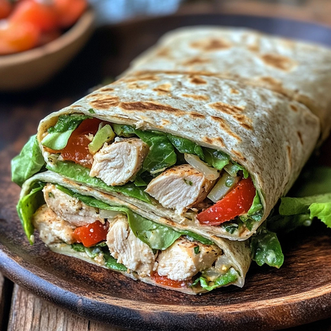 鸡凯撒卷饼美食展示