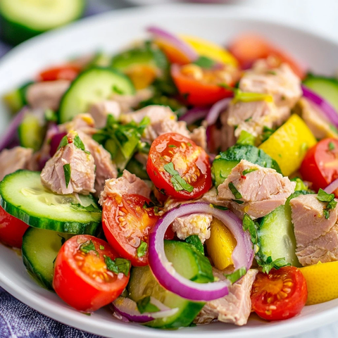 金枪鱼黄瓜番茄洋葱沙拉