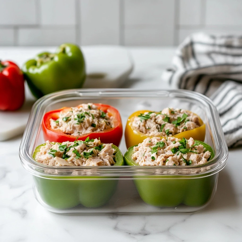 金枪鱼焗彩椒玻璃餐盒