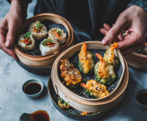 蒸笼点心多款美食