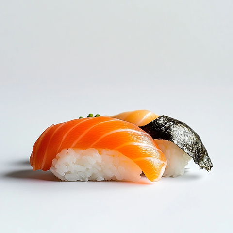 寿司鱼肉米饭白背景