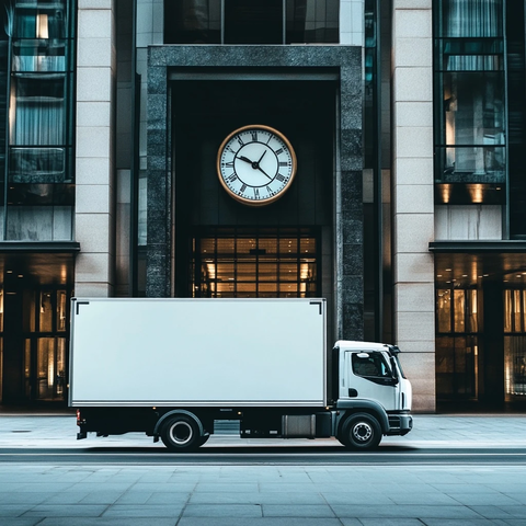 卡车进入通道背景时钟