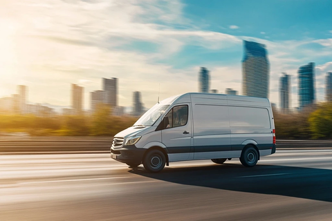 现代货车行驶在公路