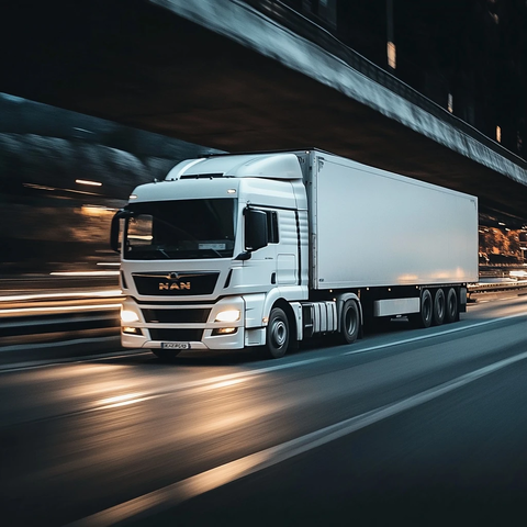 货车行驶在高速公路上