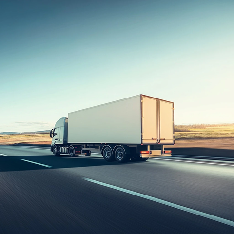 运货卡车高速行驶载满包裹