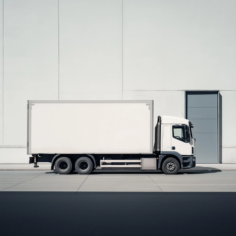 白色卡车侧面拍摄