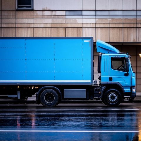 冷藏卡车侧面视角