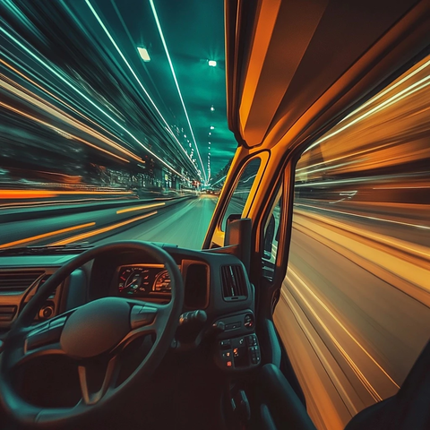 快递车右舵配送货物