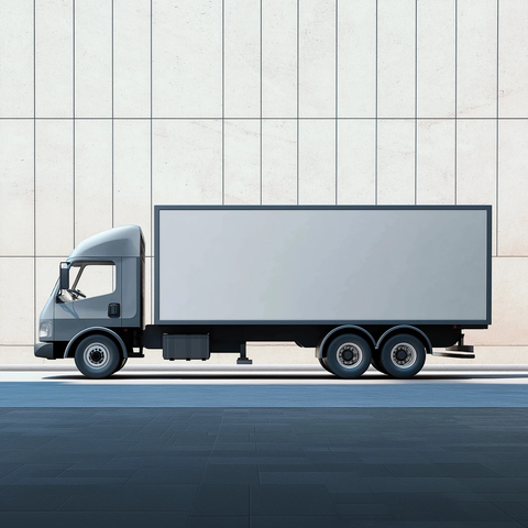 空白货箱卡车侧面静止图