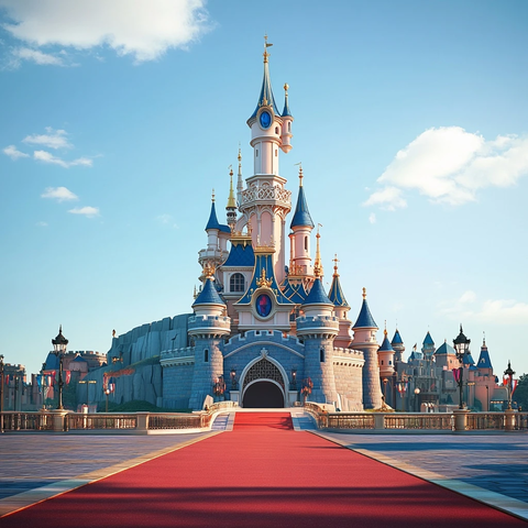 童话城堡前的红毯全景