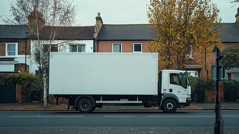 大型货车停靠住宅街道