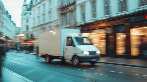 冰卡车行驶街景