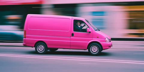 粉色货车会计送货