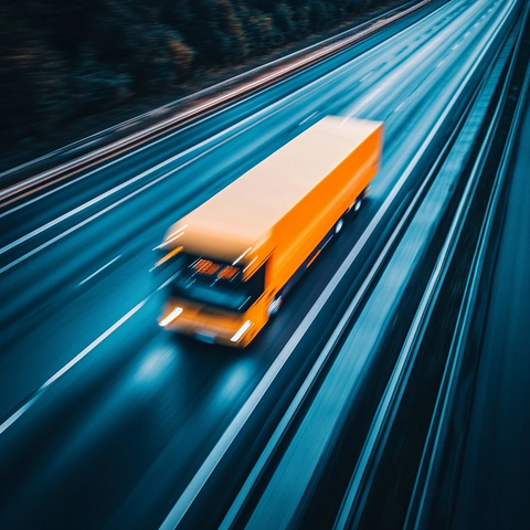 黄色大巴高速行驶