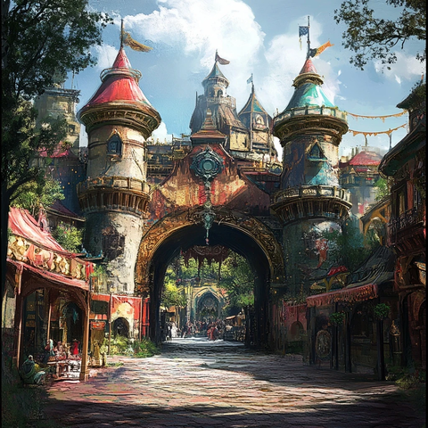 中世纪城堡风格的特色街道