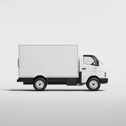 白色货车前视图