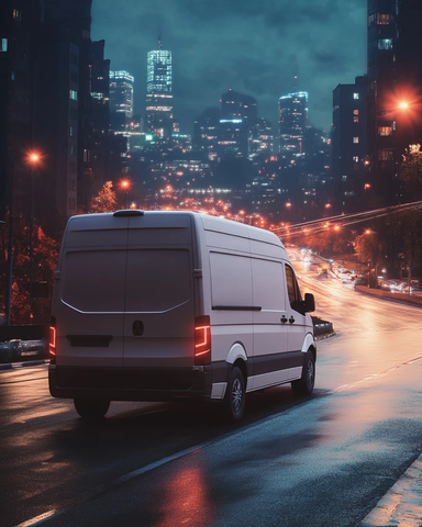 夜间行驶的货运车