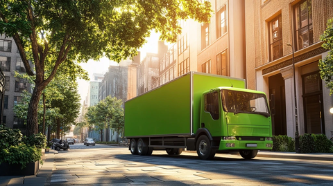 绿色货车城市中心