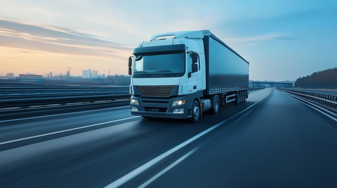 重型卡车高速行驶实景