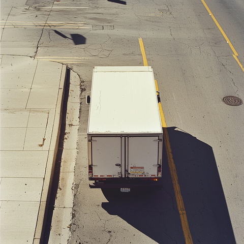 小卡车路边停放视角