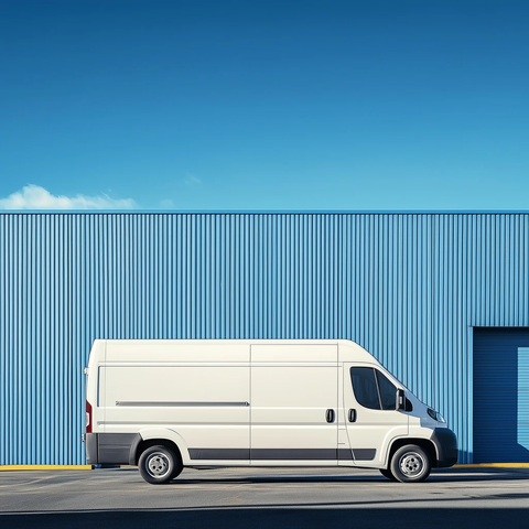 仓库前物流车停靠