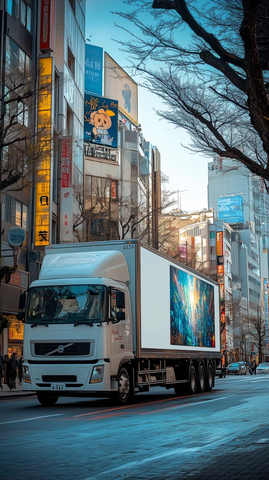 街边停放的广告车