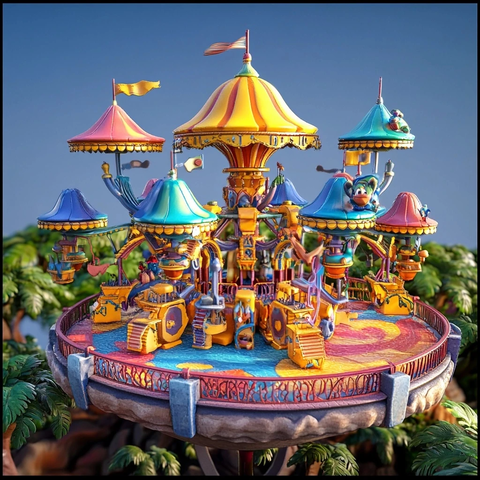 色彩斑斓的游乐设施