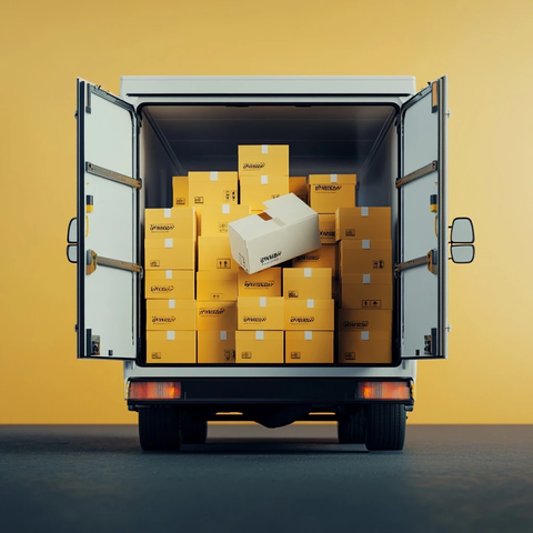 快递箱卡车渲染