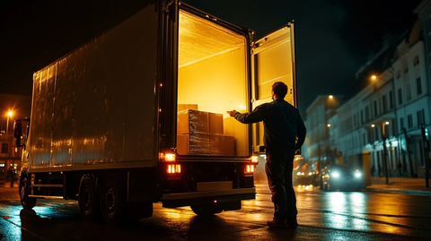 司机打开货车后门