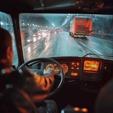 卡车内部驾驶视角