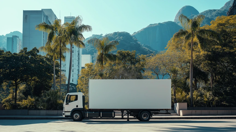 卡车广告牌博物馆前展示