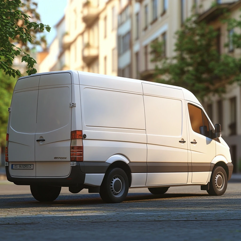 白色货车停靠居民区