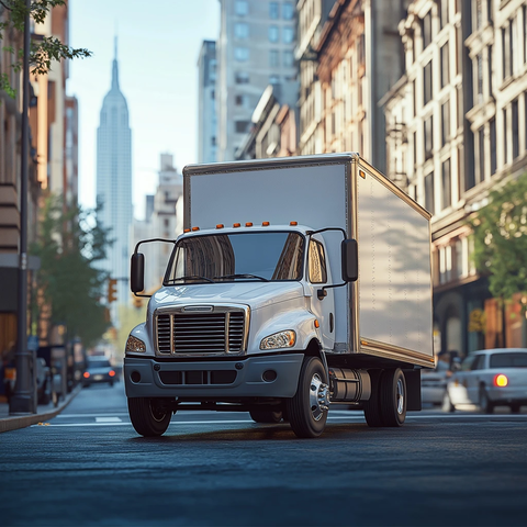 白箱货车与货车城市送货