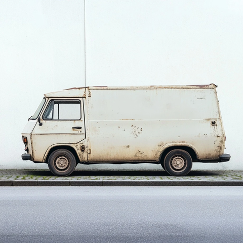 年代旧货车侧面图