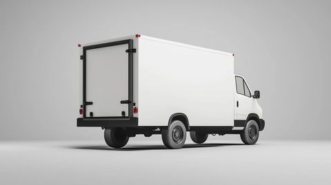 白色货车侧面与后视图