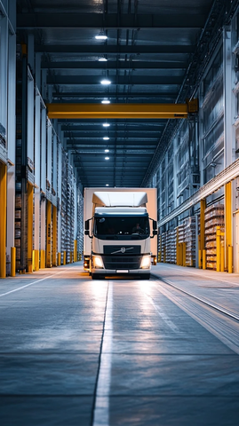 物流卡车仓库装卸货物