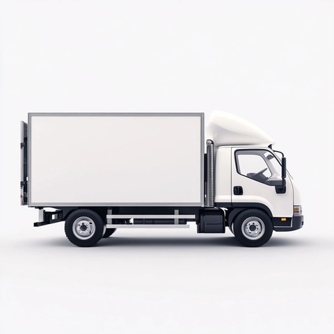 全新冷藏小货车白色背景