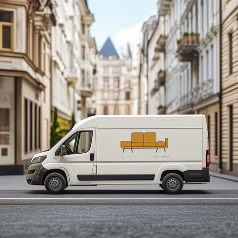 家具公司运输车背景