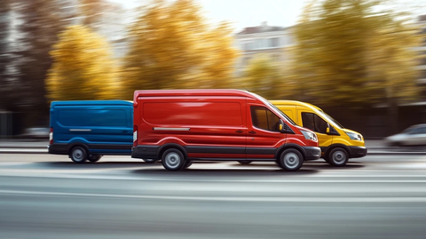 两辆福特车队行驶