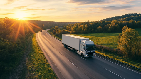 搬家公司卡车穿越乡间道路