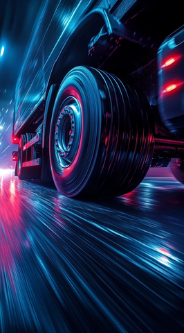 卡车轮胎蓝色灯光动态图