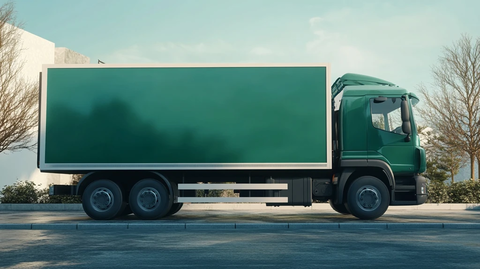 绿色货车路边停放