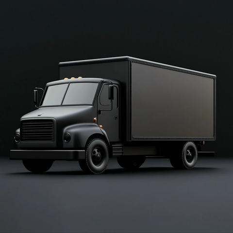 黑色卡通配送卡车