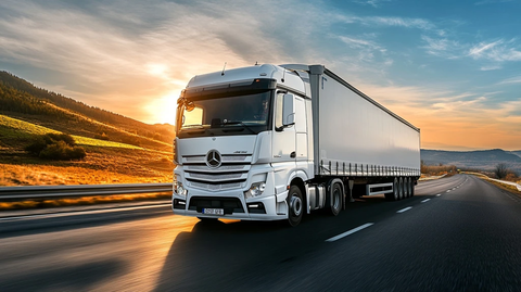 白色货车司机在路上